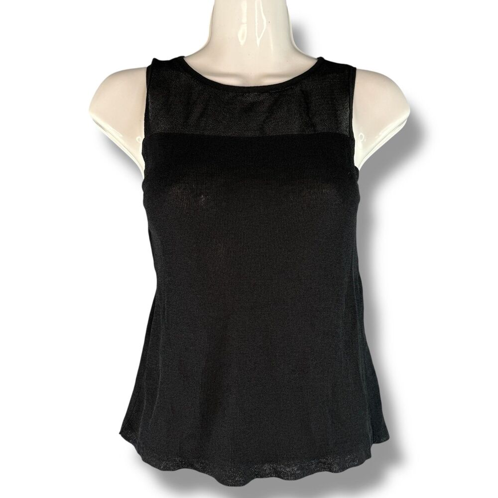 90's Vintage Express Mesh Black Tank Top Minimalist Euro Summer Size S Retro